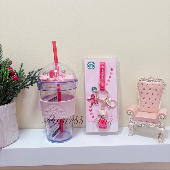 Starbucks Other - Starbucks Korea Valentine 2019  Bearista Dome Cup with keychain